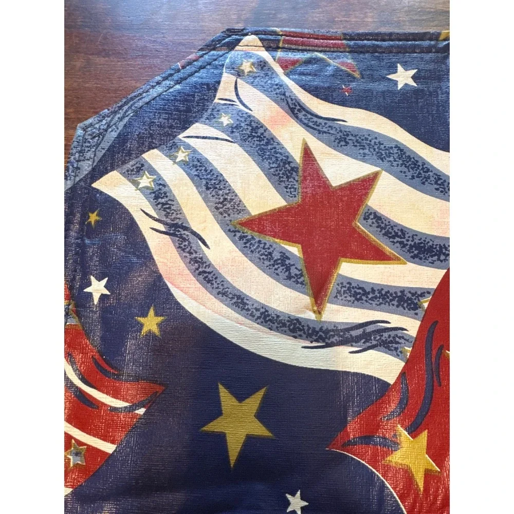 Set of 4 American Flag Patriotic Placemats Red White Blue Stars Americana Decor